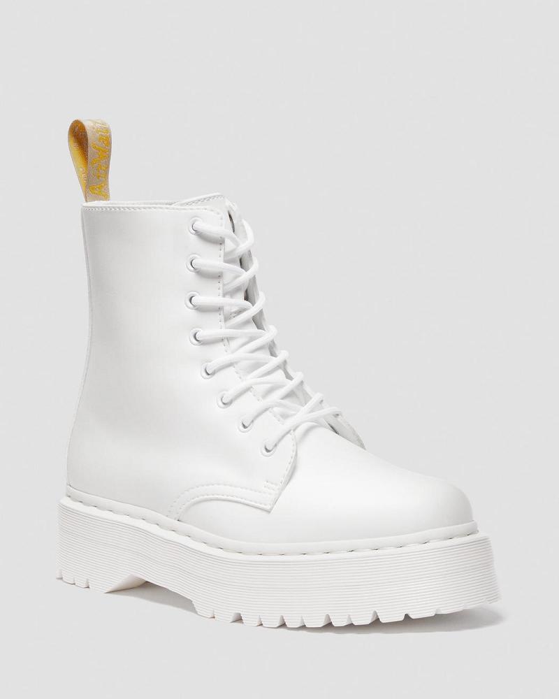 Women\'s Dr Martens Vegan Jadon II Kemble Mono Platform Boots White | AU 261SGL